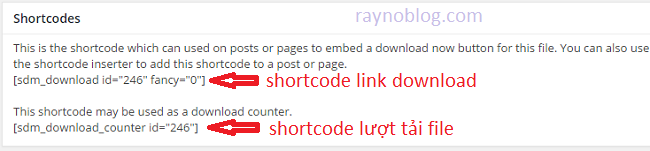 shortcode hien thi link download